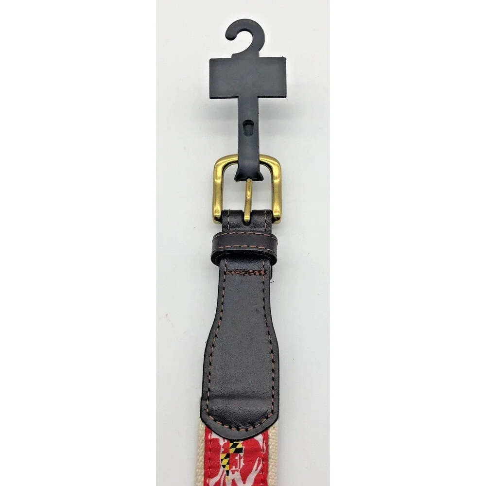 Route One Apparel Maryland Crab Logo Canvas Webbing Golf Belt Mens Size 32 NEW